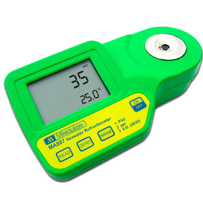 Milwaukee MA887 digital salinity refractometer for aquariums and seawater