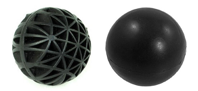 Bioball vs regular plastic ball side by side