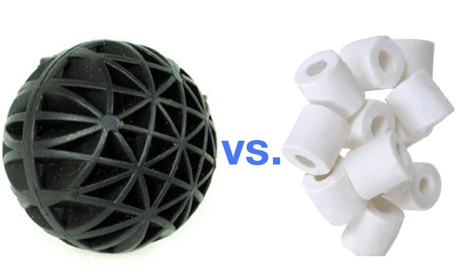 Bio balls vs ceramic ring noodles aquarium filter media