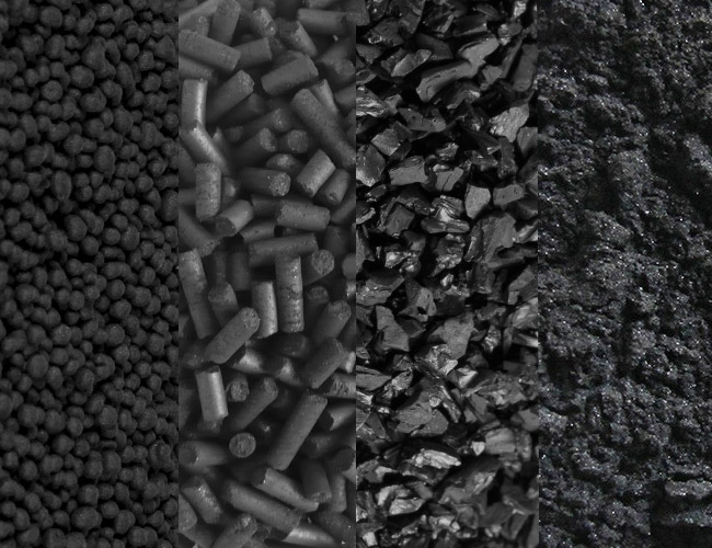 The different types of activated carbon found in shops