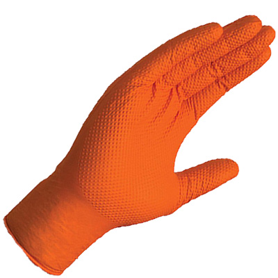 Gloveworks HD orange nitrile gloves