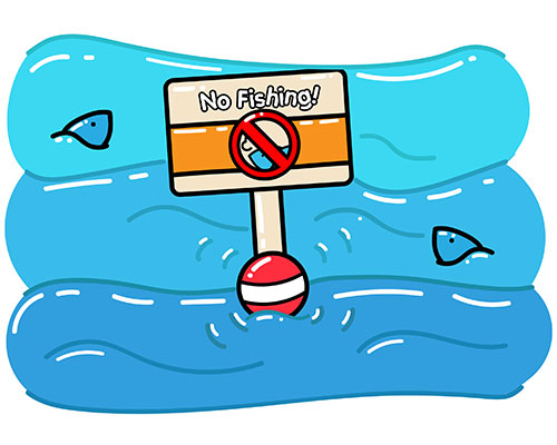 No fishing zone in middle of ocean