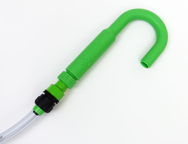 Python no-spill, hands-free hook for water changer