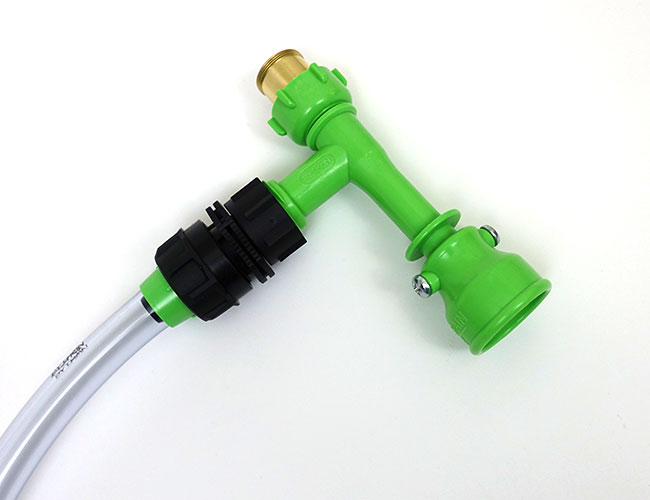 Python water changer green plastic pump that connects to faucet