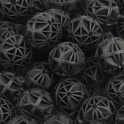 Pile of bio balls used as aquarium filter media