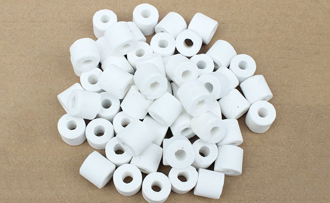 A pile of ceramic rings ready to be used as bio media in aquarium filter