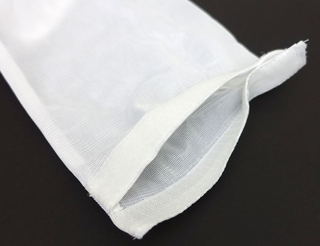 Filter media bag with Velcro opening