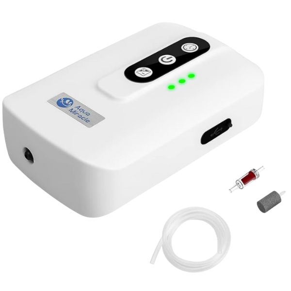 AquaMiracle battery backup air pump product.