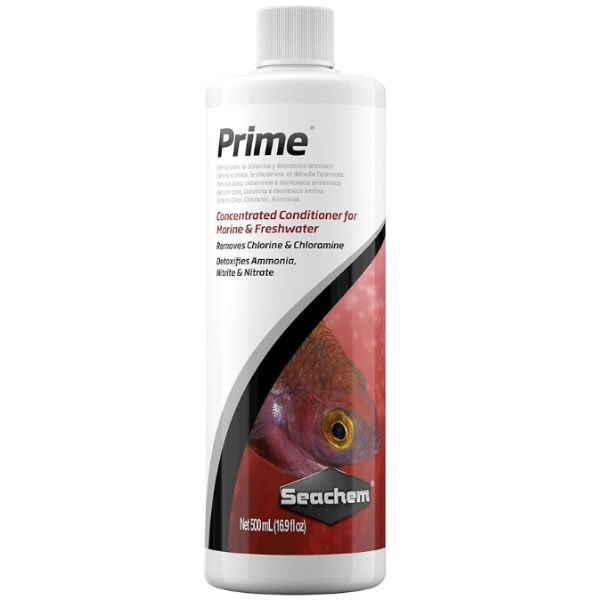 Seachem prime water conditioner product.