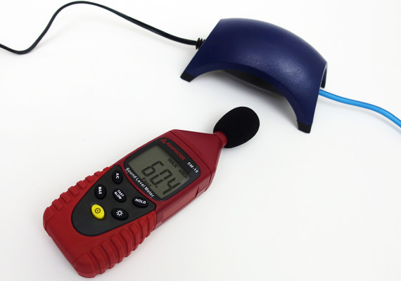 Using a decibel meter to determine how loud an aquarium air pump is