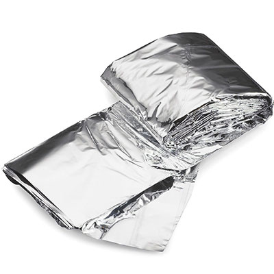 Mylar thermal blanket for retaining heat