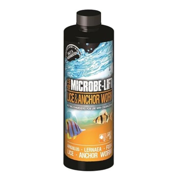Microbe-Lift Lice and Anchor Worm treatment product.