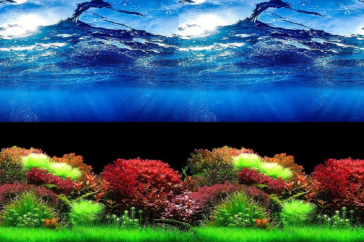 TOPINCN 3D Effect Coral Poster Self-Adhesive Aquarium Backdrop Fish Tank Wall Sticker Aquarium Background Underwater Poster PVC Decor Wall Paper Aquatic Underwater Coral Decor Decals 
