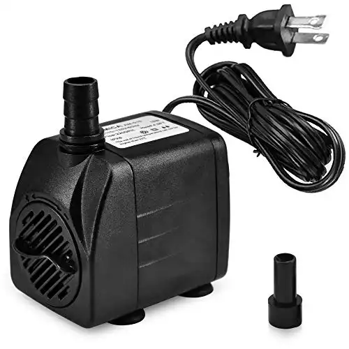 DOMICA 220 GPH Ultra Quiet Fountain Pump, Small Submersible Pump (15W 800L/H) for Pond, Water Feature, Aquariums, Hydroponics, Indoor or Outdoor Fountain
