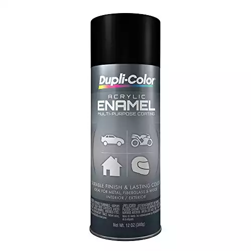Dupli-Color DA1605 Multi-Purpose Acrylic Enamel Spray Paint - Flat Black - 12 oz. Aerosol Can