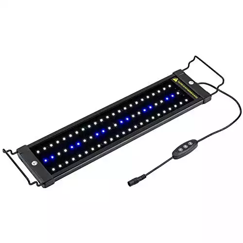 NICREW ClassicLED Aquarium Light, Fish Tank Light with Extendable Brackets, White and Blue LEDs, Size 18 to 24 Inch, 11 Watts