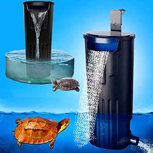 LONDAFISH Turtle Filter Water Submersible Filter for Turtle Tank/Aquarium 600L/H Filtration Low Water Level Filter