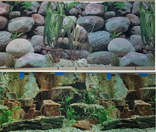 New Aquarium Background Decoration 48" x 18.5" 2 Sided Rocky Aquarium