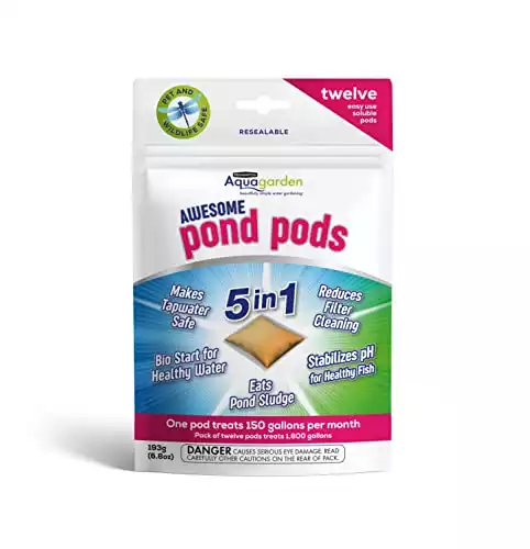 Pennington Aquagarden Awesome Pond Pods, Eats Pond Sludge, Makes Tapwater Safe, Reduces Filter Cleaning - 12 Pack